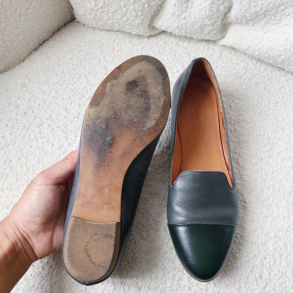 Madewell Teddy Patent Leather Cap Toe Loafer Flats Black/Gray Size 6 - Picture 5 of 5